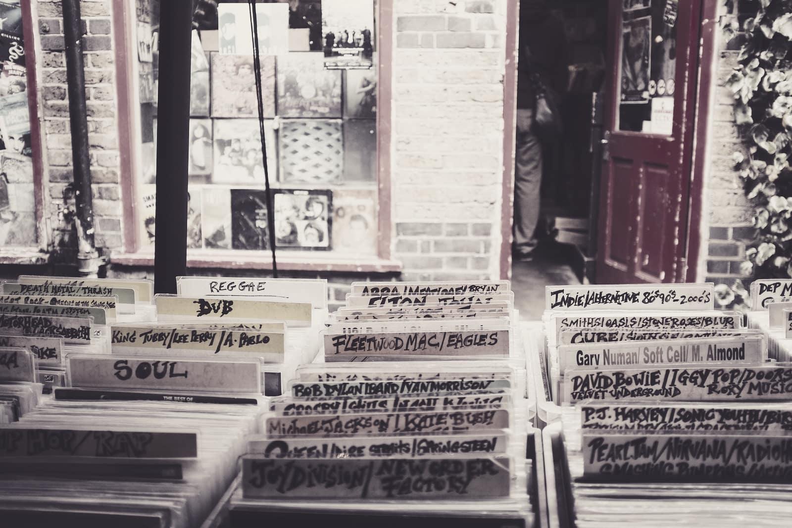 The shop front of an independent record shop